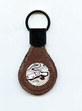 Leather Key Fob - Fordite 27mm x 2.5mm - Stingray Leather    (L019) picture