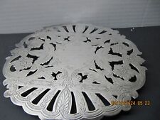 Wallace Trivet Silverplate Ornate Engraved Floral Footed 6.25