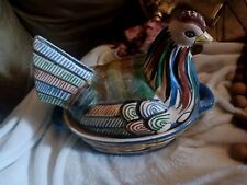 ** ANTIQUE TLAQUEPAQUE NESTING HEN MEXICAN POTTERY VERY NICE COLLECTORS ITEM* picture