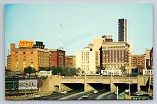 Triple Underpass Dallas Texas Vintage Unposted Postcard Hertz Rent A Car picture