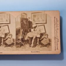 Victorian Humour Stereoview 3D C1890 Real Photo Boy Spanked Artist Punishment picture
