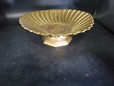 Vintage Solid Brass Footed Ornate Centerpiece Bowl  8