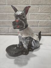 Vintage Black/ White Scotty Dog Ceramic Planter, Trinket Dish Pandora Japan picture