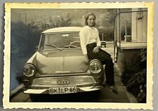 Vintage Photo Old Car Pretty Young German Girl Germany 1950s picture