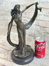 Art Deco Hot Cast Sexy Temptress Bronze Sculpture Home/ Office Decor Figure Gift picture