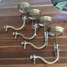 Antique Gas Light Electric Parts Brass Arms Shade Holders 4 Matching picture