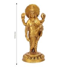 Brass Lord Dhanvantari Murti Dhanteras Gift Temple Home Decor Idol Statue picture