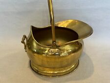 Vintage Rare Hand Hammered Russian Brass Coal Scuttle Bucket, Marked, 16