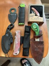 Lot Of 6 Knives, Various Ages/conditions, Folding, Boot, Pocket, Hanging picture
