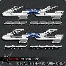 4x4 Blue X Chrome Truck Decal Sticker Off Road for Ford Simulated Print Vinyl picture