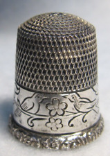 #1008 PAIR OF BIRDS STERLING SILVER  THIMBLE - SIMONS BROS.CO. (SIZE 8) picture