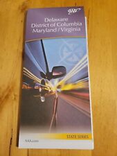 DELAWARE WASHINGTON MARYLAND VIRGINIA DE DC MD VA State Map AAA Road Tour Map picture