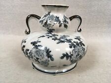 Porcelain Ceramic Double PotBelly Gourd 2 handle Vase Asian Sepia Vine Flower  picture