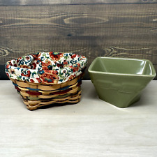 2011 Longaberger Small Twist Spice Market Basket With Pottery and Liner picture