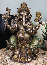 Hindu Lord Ganesha Sitting On Throne Statue Elephant God Hoysala Empire Ganapati picture