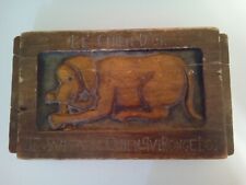 ANTIQUE  FRENCH CANADIAN WOOD CARVED BOX 14