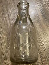 Vintage CLAREMONT DAIRY California One Quart Clear Glass Milk Bottle Jug USA picture
