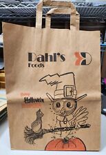 Vtg Rare DAHL'S FOODS Supermarket Grocery Store Paper Bag HALLOWEEN picture