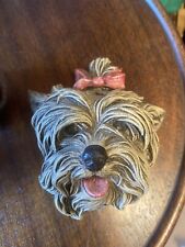 Vintage 50s Mid Century Bosson Chalk ware Yorkshire Terrier Wall Plaque  picture