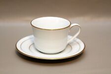 Noritake White Scapes 4061 Lockleigh/ Gold Rim ~ Cup and Saucer Set (1 Each) picture