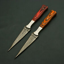 Pack of 2 :Hand-Forged Damascus Steel Double-Edged Hunting knife Perfect for you picture