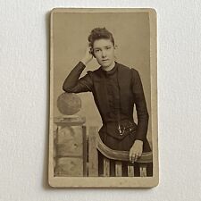 Antique CDV Photograph Beautiful Young Woman Teen Small Waist Kirksville MO picture