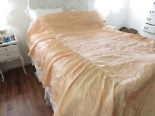 Gorgeous Vintage Peach Satin Quilted Bedspread Caliwood 1940's ?? picture