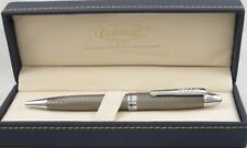 Conklin Herringbone Grey Guilloche Lacquer & Chrome Ballpoint Pen - New In Box picture