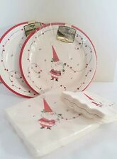 Ambassador Cards Vintage Christmas Paperware Santa Dinner Plates 2 Napkin Sizes picture