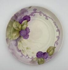 Rare Beautiful Hand-Painted Purple Floral Plate By Artist Violet Joy picture