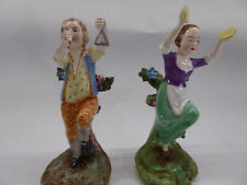 Copeland Spode Figurine Musician Triangles #13 + Chelsea Derby -pair cr 1920 picture