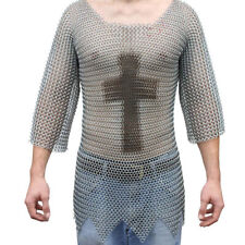 Medieval Renaissance Haubergeon Replica Warrior Chainmail Armor Shirt 30 Inches picture