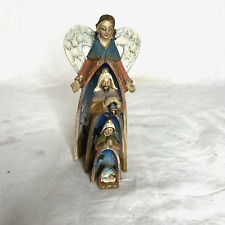 Nesting 4 Pc Holy Family w/Angel Nativity Dicksons Christmas Collection w/Box picture