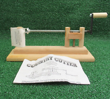 Country Cutter Screw Crank Apple Peeler Wooden With Handle & Paperwork Vintage picture