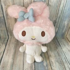 Sanrio My Melody Pink Fuzzy Soft Large Plush Stuffed Animal Lovey Bunny Ears Bow picture