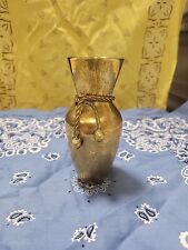 Vintage Mid-century modern Solid cast Brass Vase shaped candel holder 5.5'' tall picture