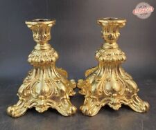 Ornate Metal Candle Holders Hollywood Regency, Hand-Laid Gilding by Gargoylery picture