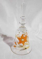 Crystal/glass Bell w/floral design 7 1/2
