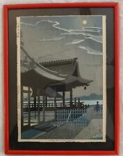 Original Japanese Woodblock Print -Takeji Asano - Moonlight in Mii Temple. picture