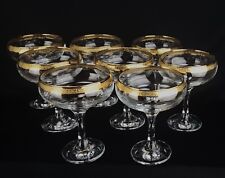 Vintage Circleware Crystal Classique Gold Rimmed Champagne/Tall Sherbet  Set/8 picture