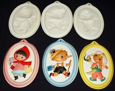 Vintage 3 Mary Blair Disney Plaques PINOCCHIO RED RIDING HOOD ALLADIN 1960S J&J picture