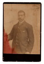 c1880s CABINET CARD AFRICAN AMERICAN MAN WITH MUSTACHE NAMED FLORENCE HARRINGTON picture