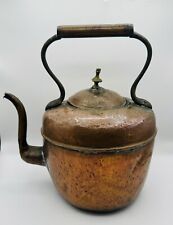 Antique Goose Neck Spout Hammered Copper Farm Teapot/Kettle picture