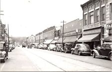 C.1940s RPPC Waukesha WI Business District Main Street Wisconsin Postcard A334 picture
