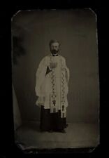 Rare Excellent 1860s 1870s Tintype Photo of a Priest Occupational Catholic picture