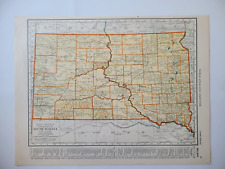 Texas/South Dakota Rand McNally 1942 2-Sided Map Counties Cities ~11x14