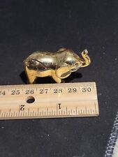 Small Polished  Brass Gold Tone Miniature  Elephant  Figurine picture