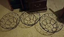 Set Of 3 VTG Wrought Iron Hanging Flower Baskets W/ Heart Design 16 
