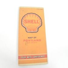 VINTAGE 1946 SHELL OIL COMPANY MAP OF PORTLAND OREGON TOURING GUIDE GAS OIL picture