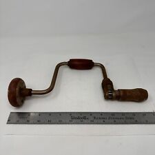 ANTIQUE BRACE BIT HAND DRILL AUGER VINTAGE WOODWORKING TOOL 14' picture